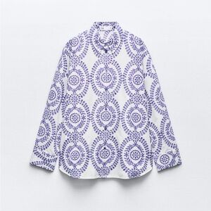 Zara Openwork Embroidery Shirt NWT